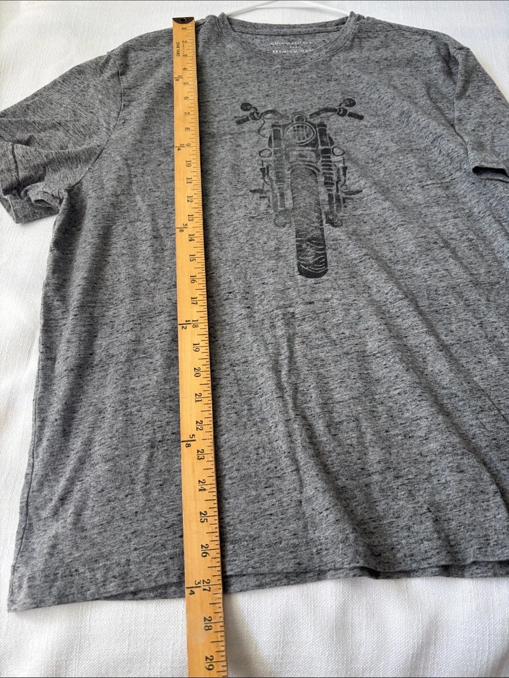 Banana Republic Gray Heather Motorcycle Graphic Crew Tee